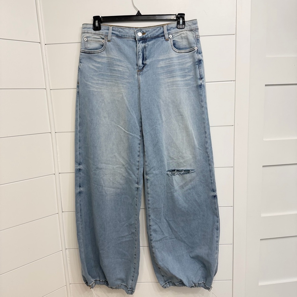 New! SER.O.YA Saint low rise baggy wide leg oversized blue jean 36032 - Picture 5 of 16